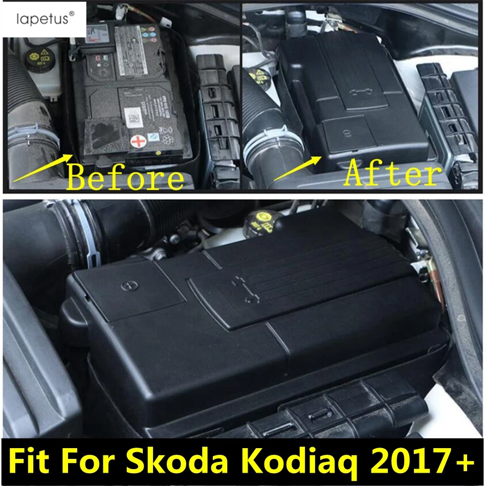 

Car Engine Battery Anode Positive Negative Electrode Protection Cover Plastic Accessories Interior For Skoda Kodiaq 2017 - 2023