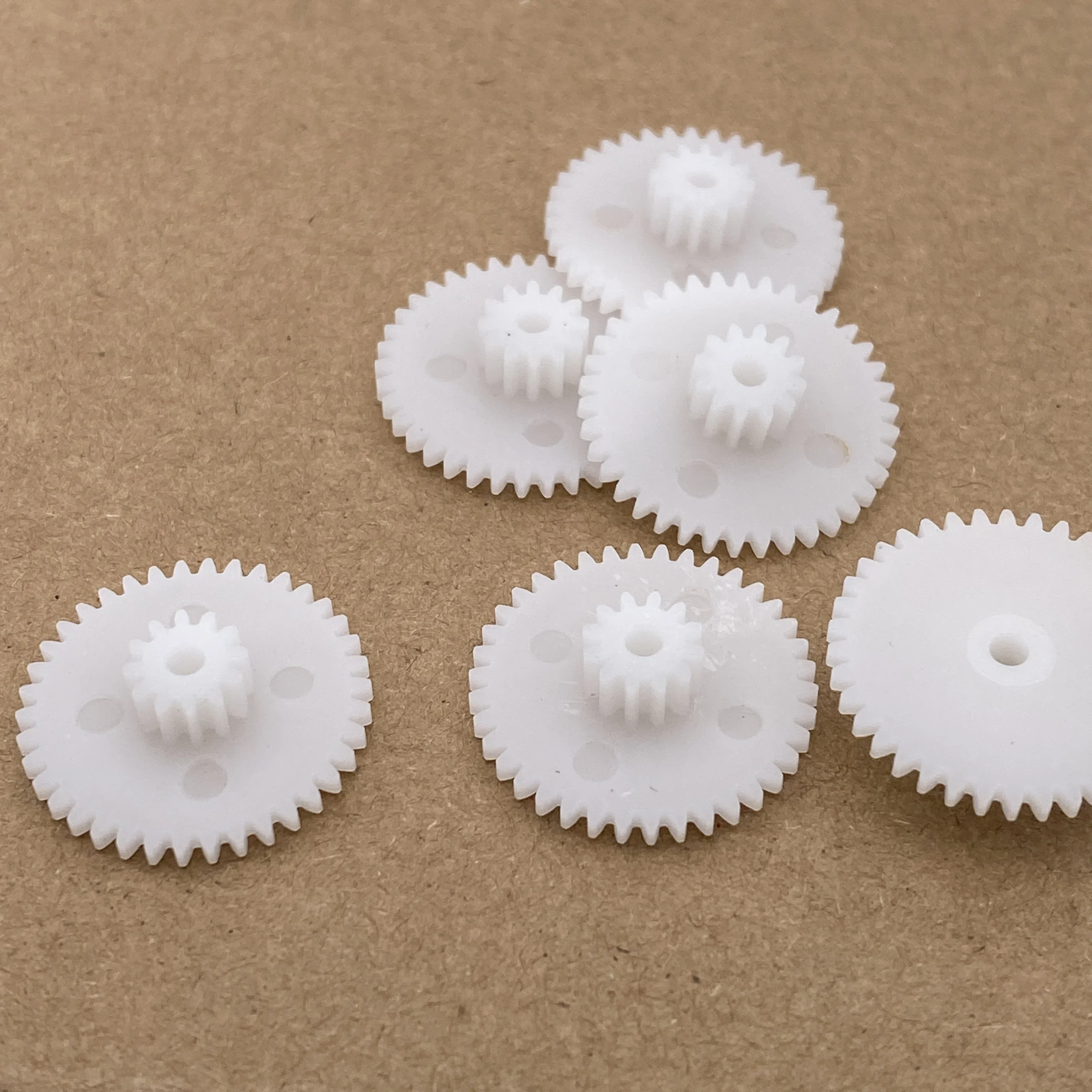 0.5M 10/12-38/40/42/44/48/56 Teeth 2mm Plastic Gear Shaft Double Layer Toy Accessories GOOD DIY