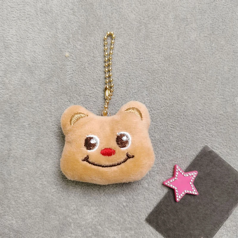 Porte-clés pendentif ours en peluche pour femme, jouet de dessin animé mignon, porte-clés en peluche, accessoires de décoration de sac