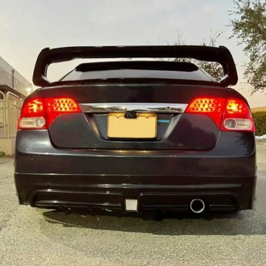 Rear Trunk Spoiler Wing Compatible With 2006-2011  Civic 4 Door Sedan ABS Trunk Spoiler Wing Painted Gloss Black