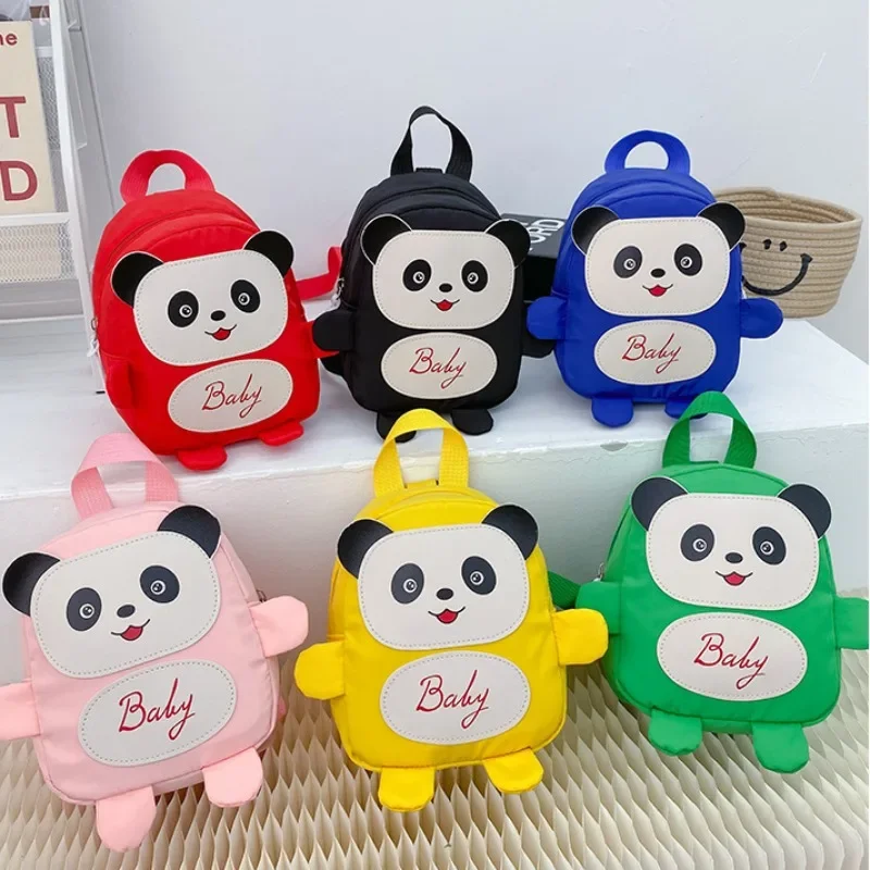 Cute Panda Cartoon Mini Mochila para Crianças, Jardim de Infância Kids Bags, Bebés Meninas e Meninos, Anti-Lost Bag for Toddler, Preschool Kids