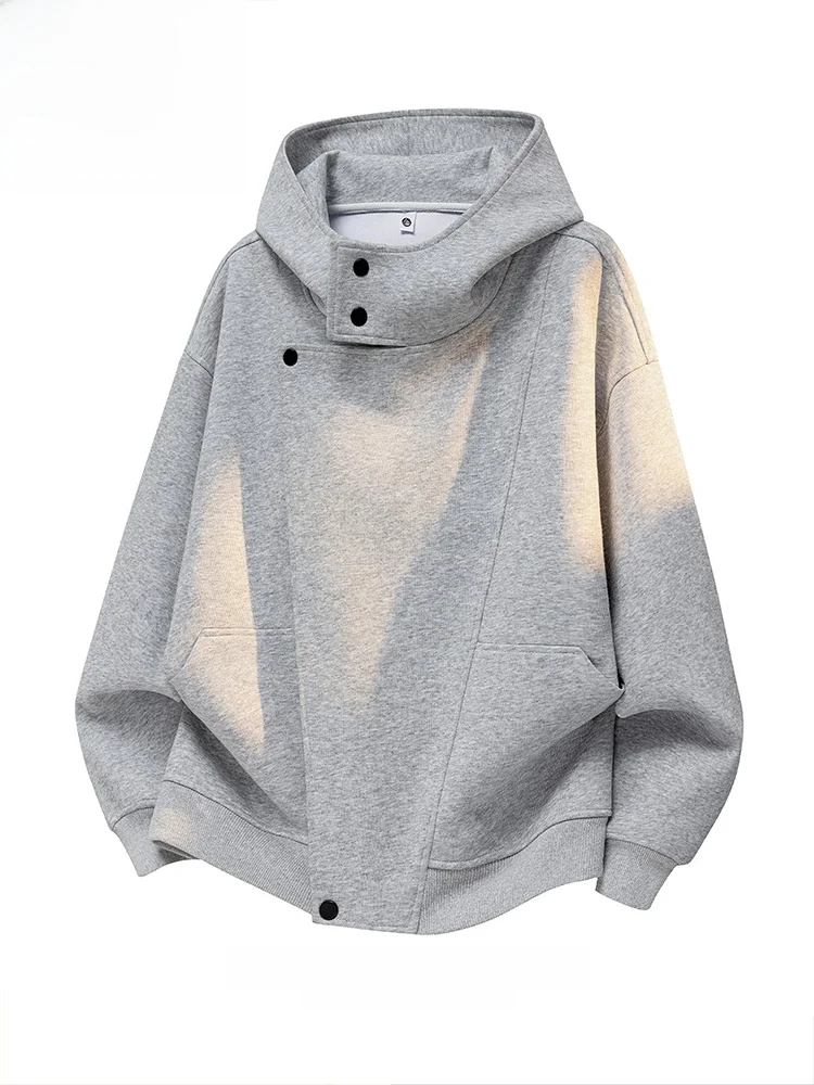 

Paul Hooded Sweatirt Men's Spring Long Sve Overhead High Collar Heavy Windproof Autumn Wear Faion Urban Sle Korean