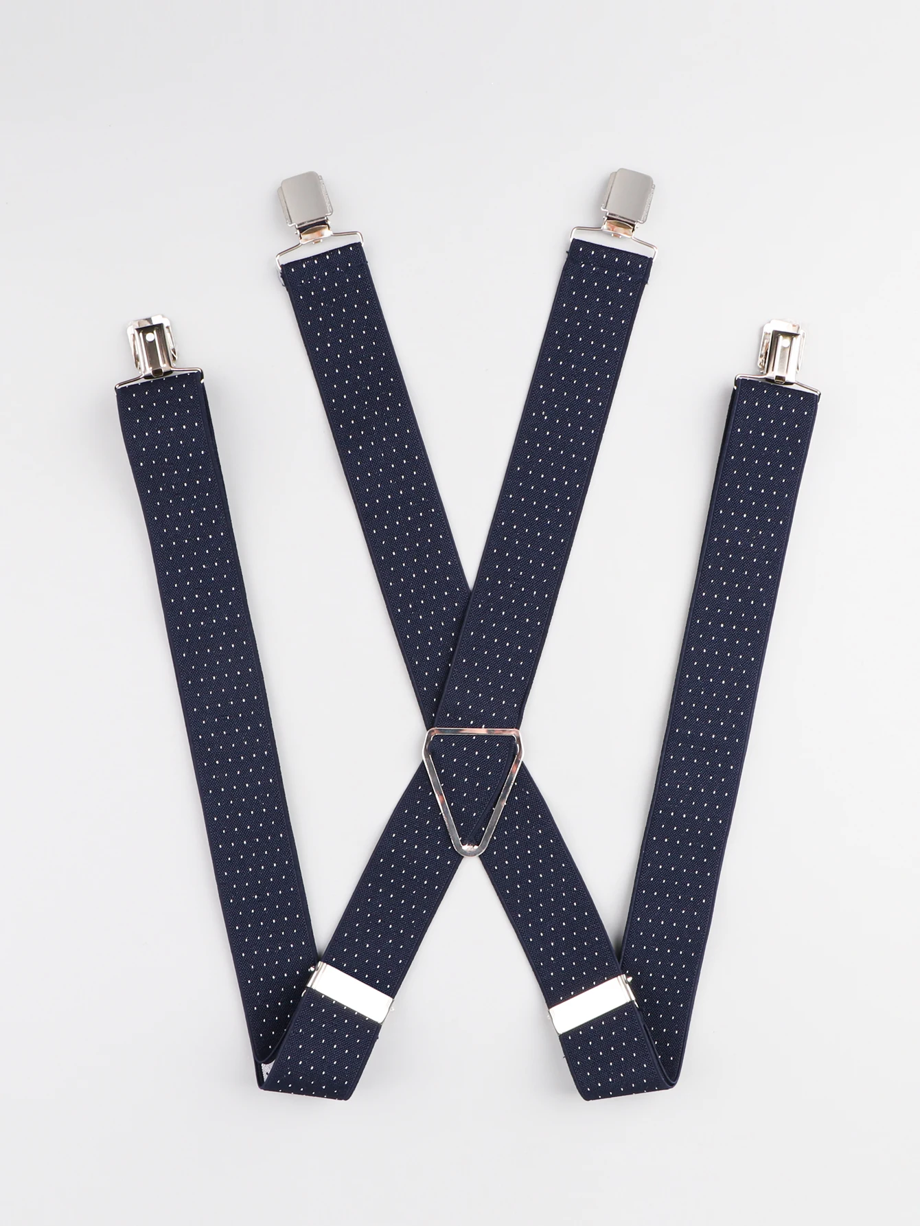 Suspensórios masculinos elegantes suspensórios elásticos com pontos brancos