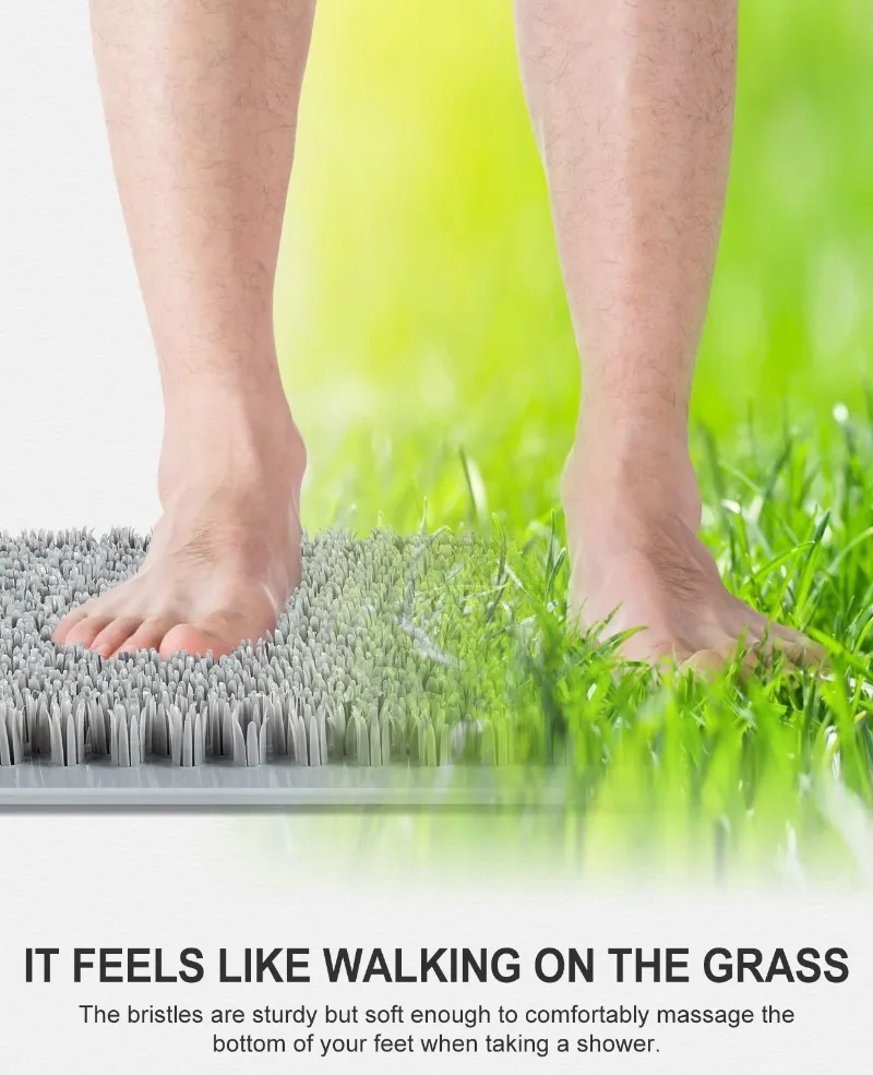 Powerful suction non-slip PVC shower mat for easy cleaning