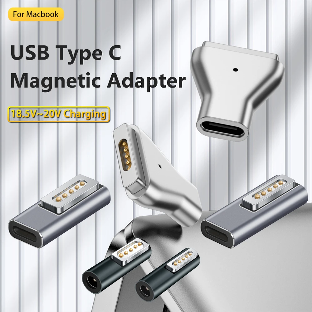 Magnetic USB C Adapter Type C/DC5521 to Magsafe 1 Magsafe 2 Connector PD Female Fast Charging Adapter For MacBook Air/Pro