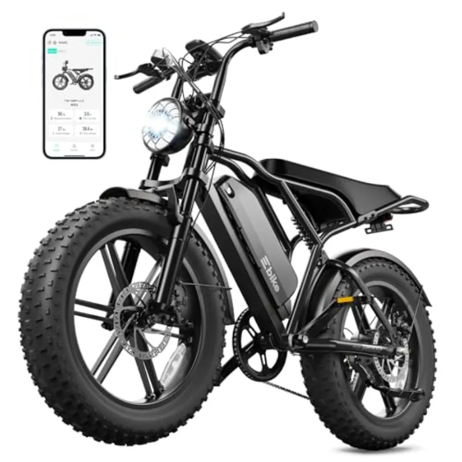 

Electric bike for urban commuting and off-road trails aluminum alloy frame matte black finish 1500W peak motor with 28 MPH spee