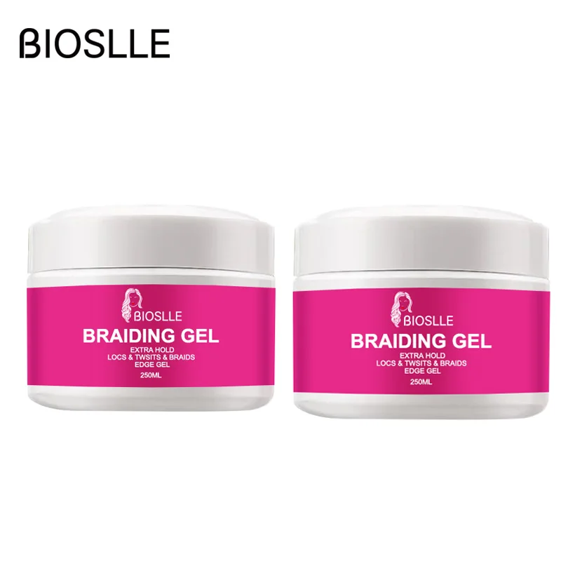 

2PCS BIOSLLE 250ml Extreme Hold Braid Styling Gel Wax Edge Hair Setting Braiding Loc Gel