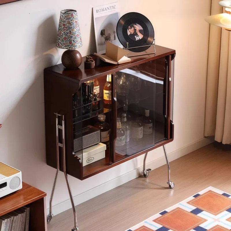 wine cabinet, retro display in coffee beside the meal, against the wall, red wine storage glass storage porch