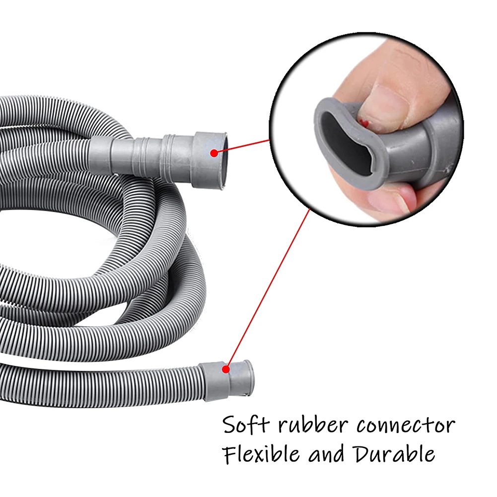 Drain Hose Extension Set Universal Washing Machine Hose 13Ft, Include Bracket Hose Connector and Drain Hoses Hose Clamps