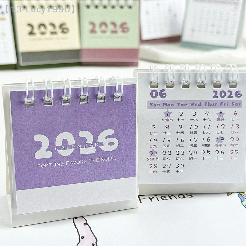 

【CCA13】2026 Mini Simple Calendar Small Desk Calendar Creative Coil Calendar Planner Desktop Decoration Office Stationery