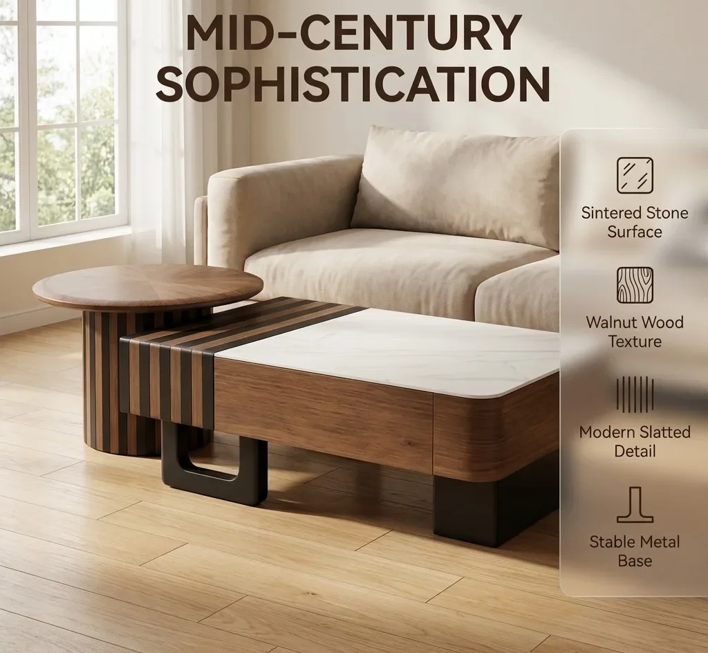#Modern Living Room Two-piece Coffee Table, Easy To Clean, Durable, Simple And Elegant Design Saves Space