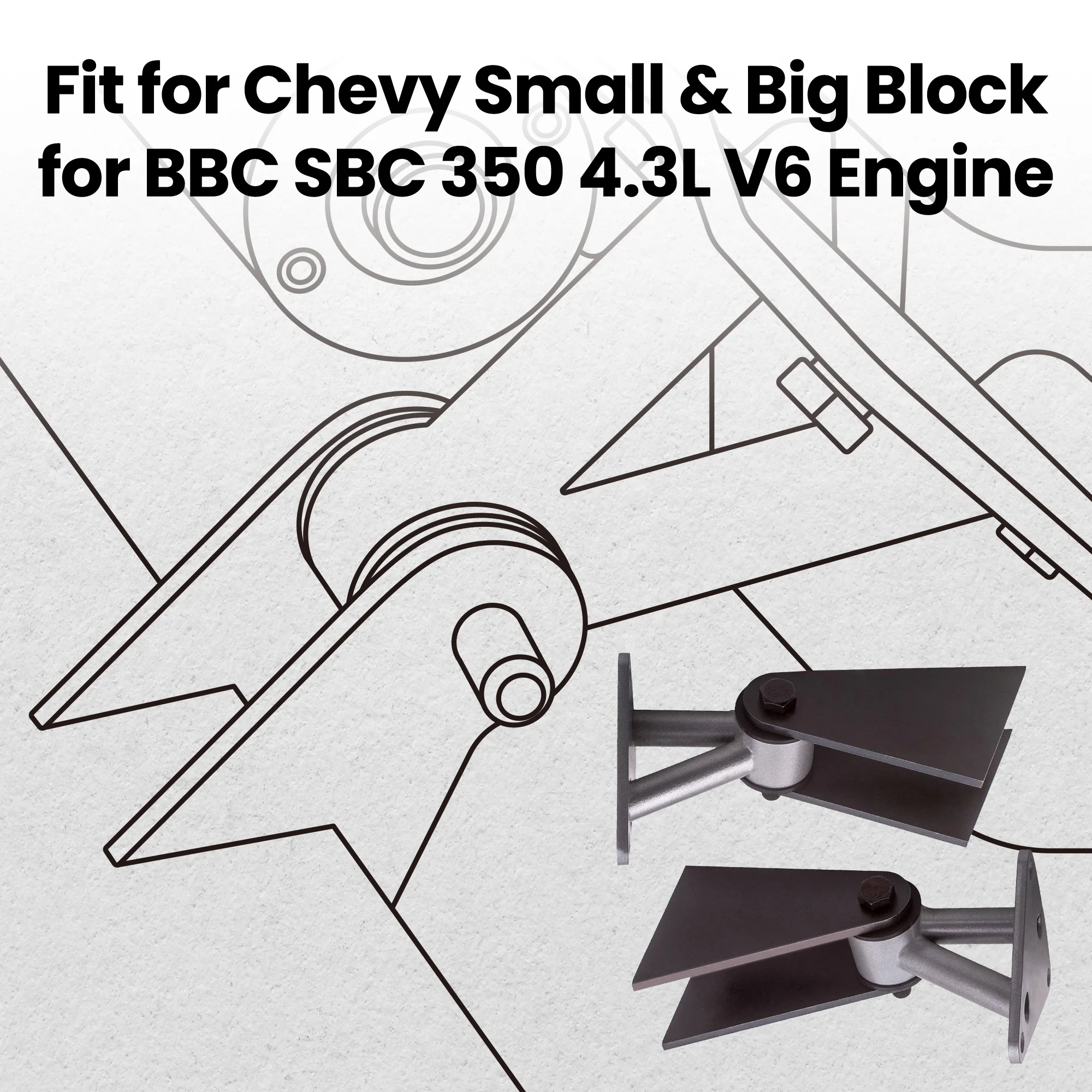 2 Pieces Engine Bracket Suitable For Sbc Hardware Included Bushing Base Steel Material For Chevy BBC SBC 350 396 454 Engine