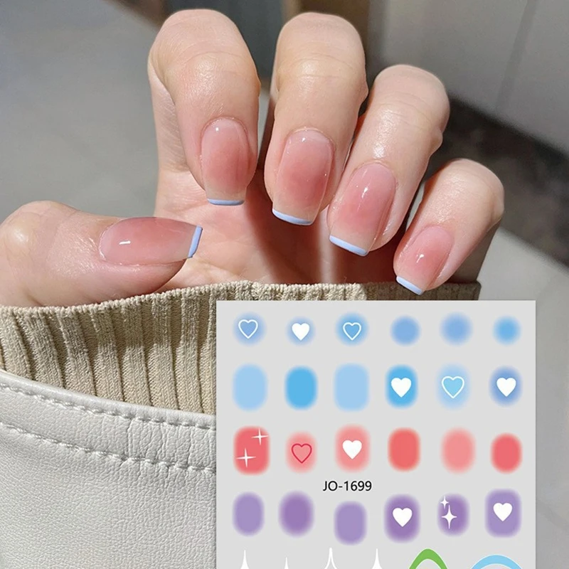 Autocollants de manucure pour ongles, autocollants transparents de dessin animé japonais, Film de vernis à ongles mignon, décorations françaises pour Nail Art