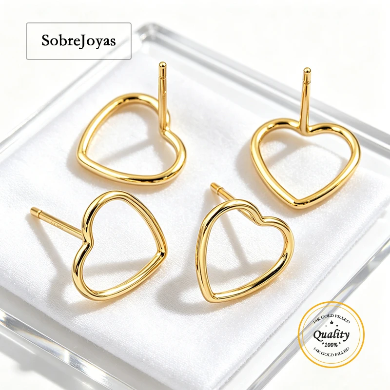 14k-ゴールドフィルド-ハート-ポスト-イヤリング-スパークル-ミニマリズム-スタッド-ジュエリー-ボヘミアン-レディース-ファッション-アクセサリー