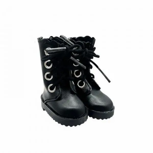 Doll Boots Versatile Fashion PU Leather Zipper Laced Footwear for 12 Inch Dolls and