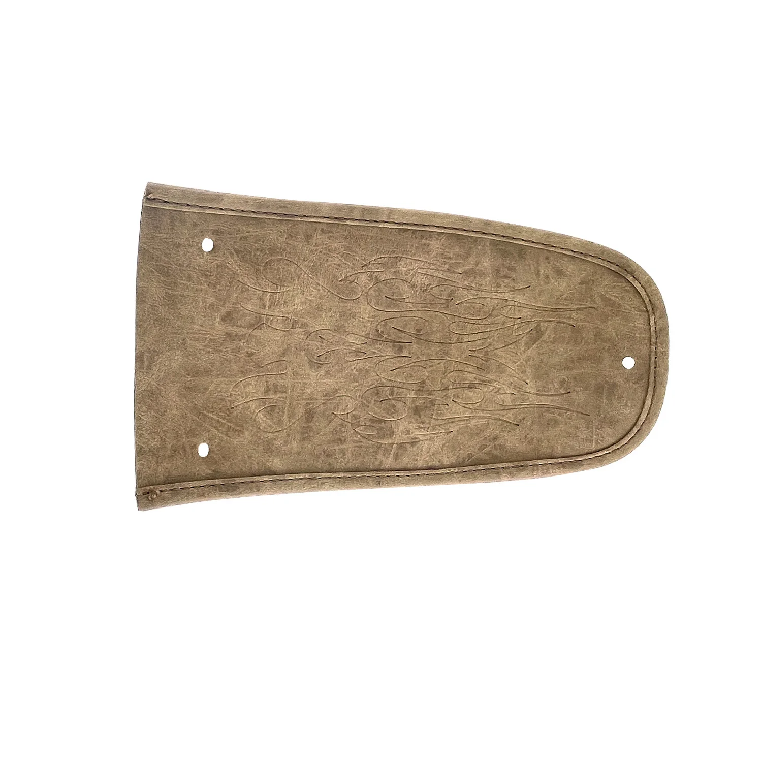 Retro Brown Flame Leather Rear Fender Bib Cover Pad For Harley Touring Ultra Limited,Electra Glide Road 1997-2016