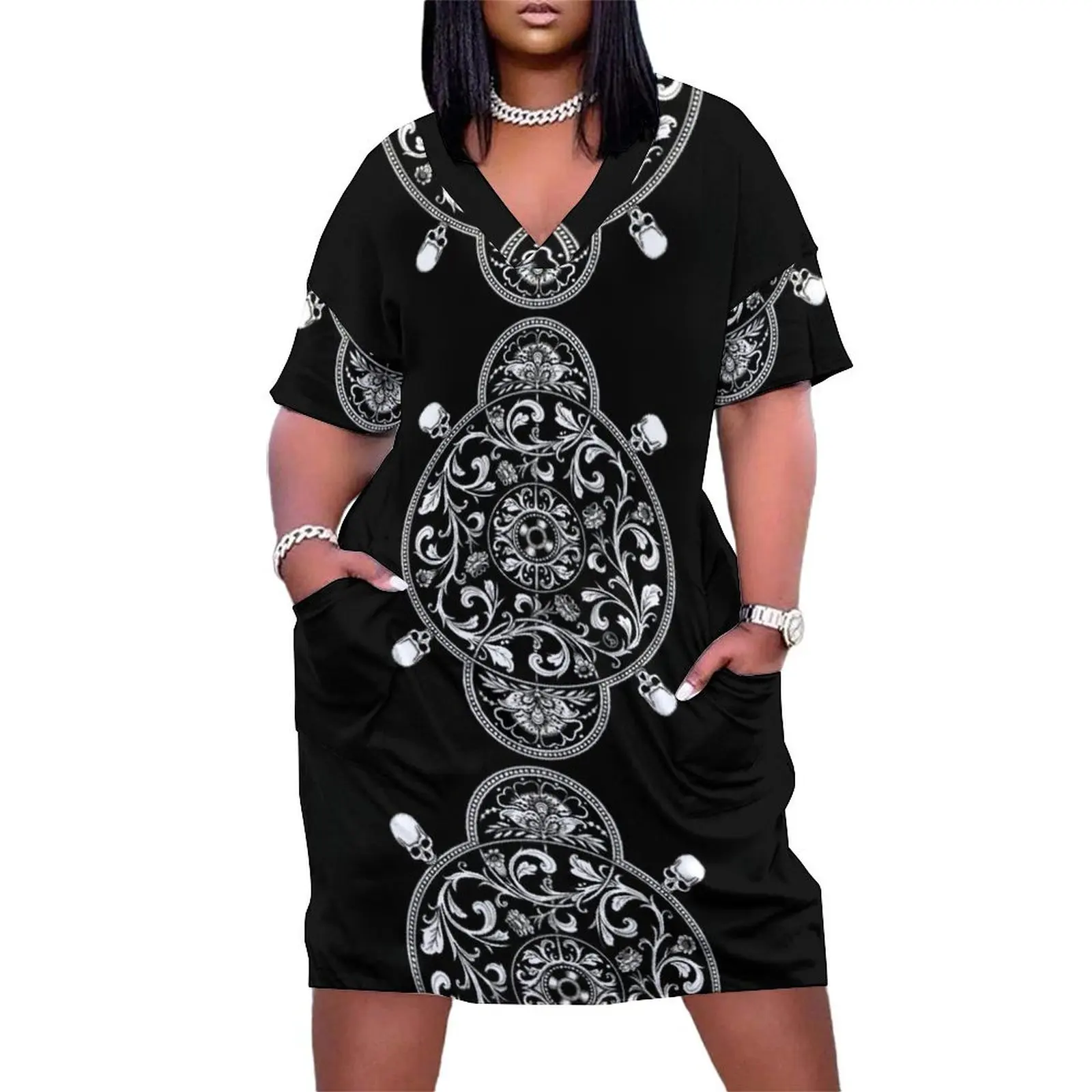 

EP. HYPNOTICSKULL II Loose Pocket Dress elegant dresses for women Dresses gala elegant party dresses for women 2024