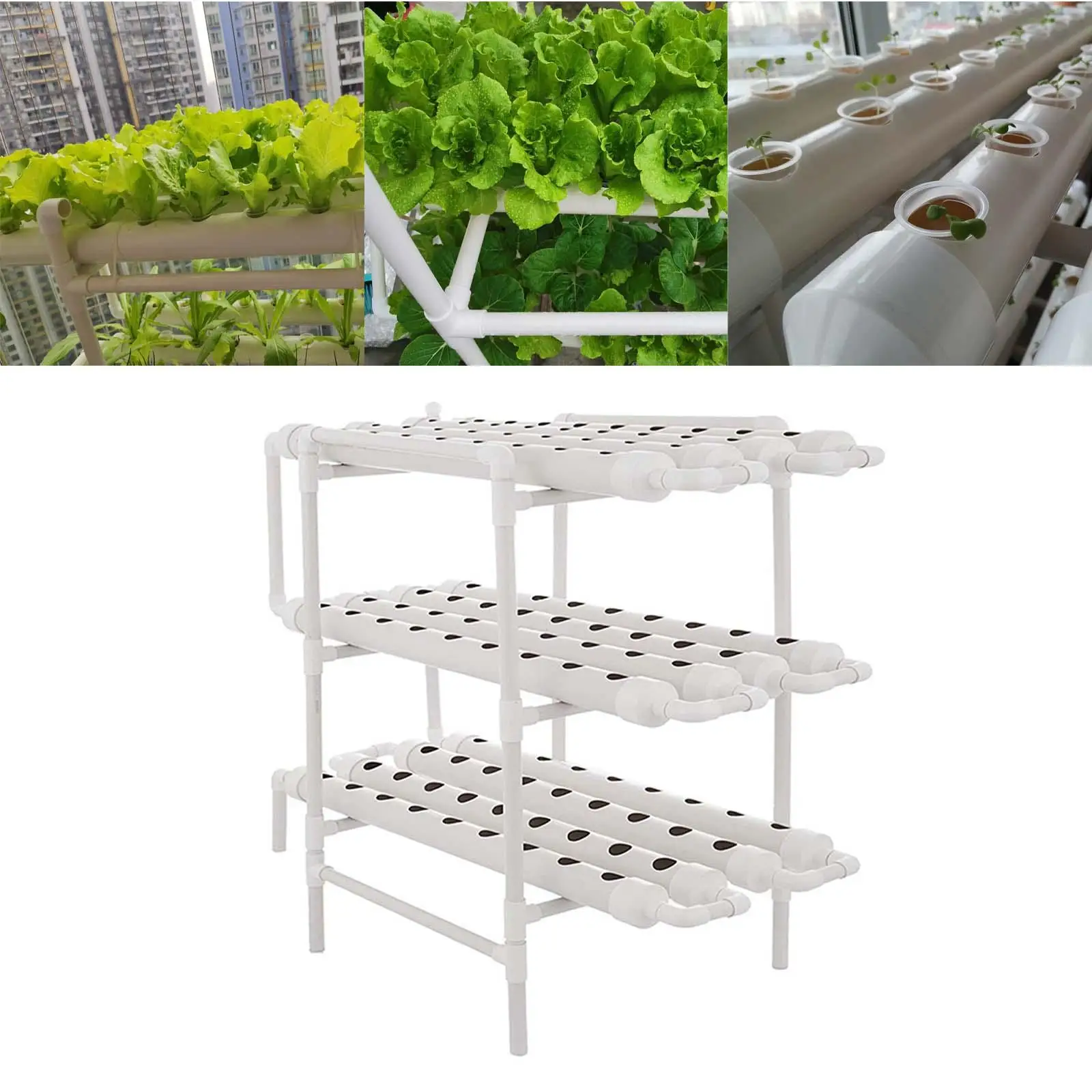 

Hydroponic Grow Kit Horizontal Efficient Irrigation Germinating Container PVC Pipe Soilless Cultivation Garden Planting System