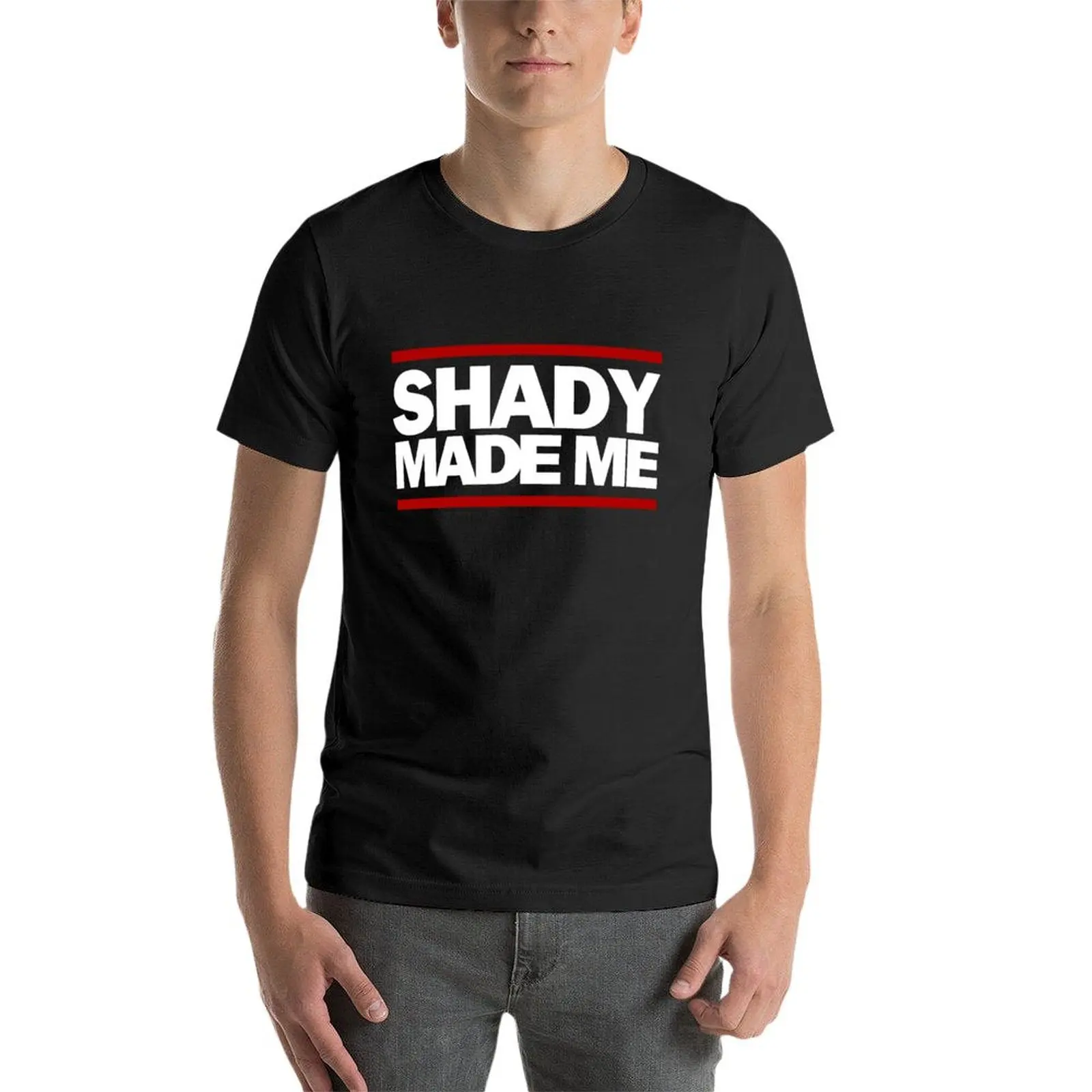 Camiseta Shady Made Me para hombre, Camisa lisa personalizada, negra, funnys