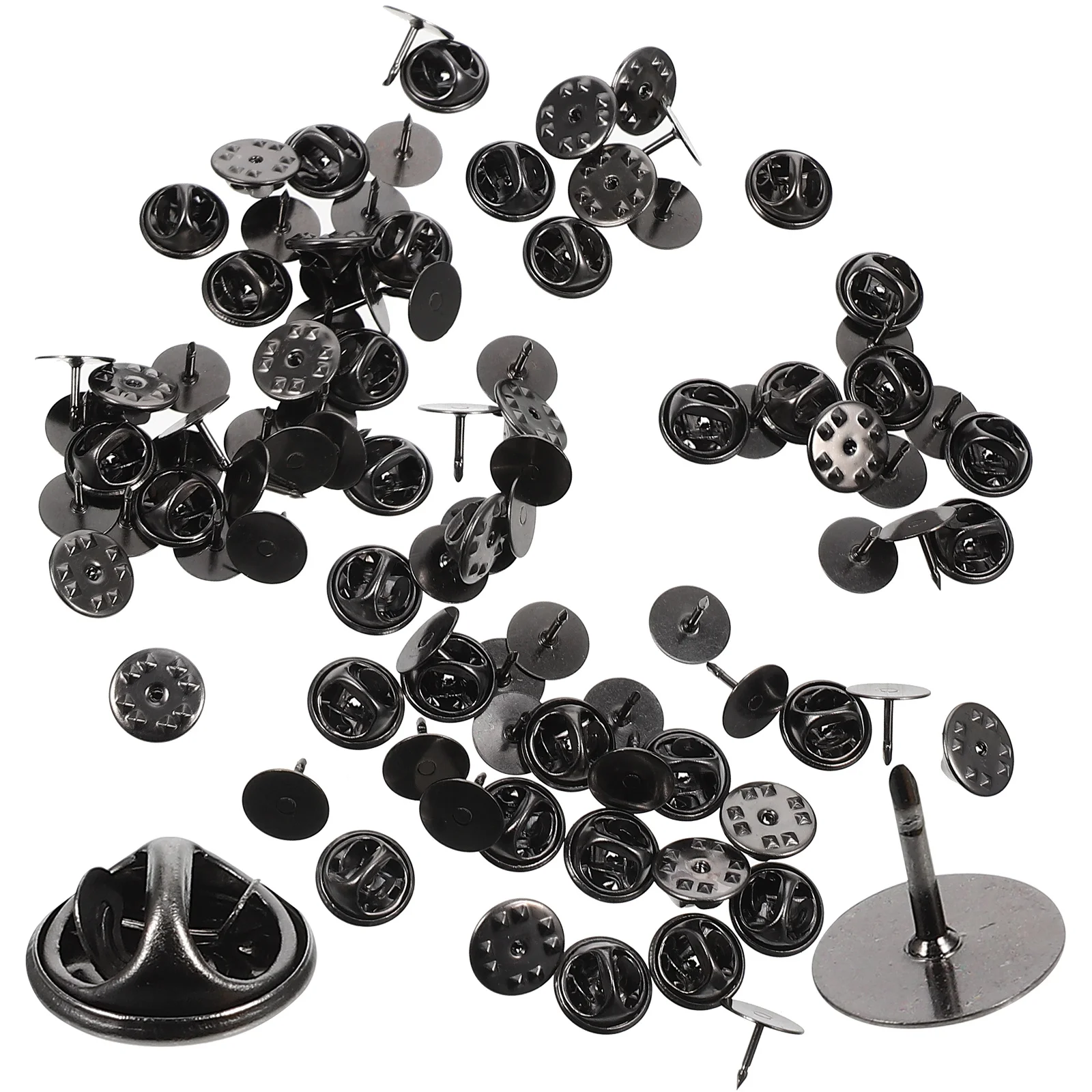 

50 set Backs For Brooches Lapel Pins Badge Accessories Clutch Locking Metal Backings Diy Jewelry Making Craft Supplies Tie Tack