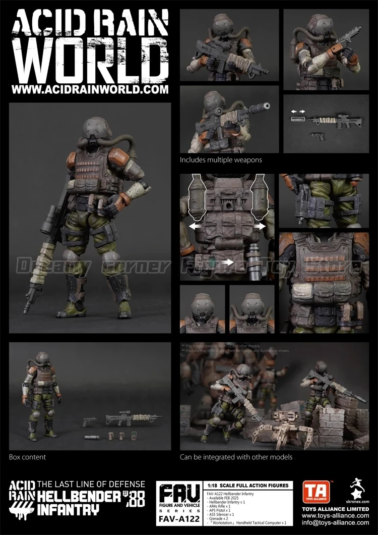 

【In Stock】Acid Rain War FAV-A122 HELLBENDER INFANTRY 1:18 SCALE FULL ACTION FIGURES
