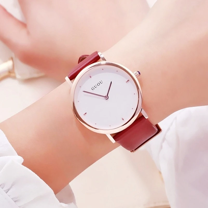 New LuxuryCouple'S WatchesStylish And Minimalist DesignLeather Strap Quartz WatchesAlso Suitable For Students (Women'S Version).