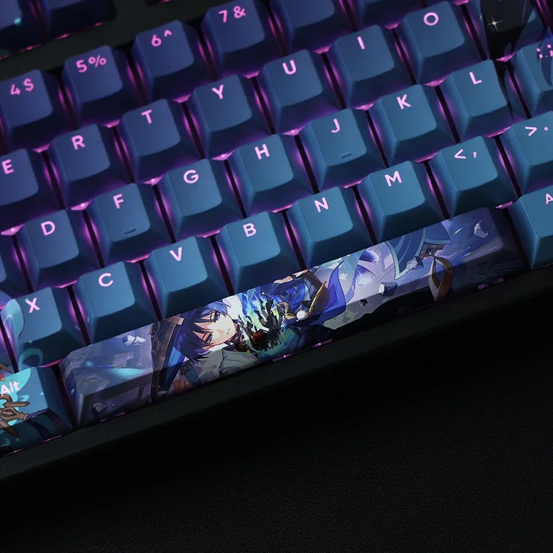 108 Keys PBT 5 Sides Dye Subbed Keycaps Cartoon Anime Gaming Key Caps Cherry Profile Backlit Keycap For Genshin Impact Wanderer