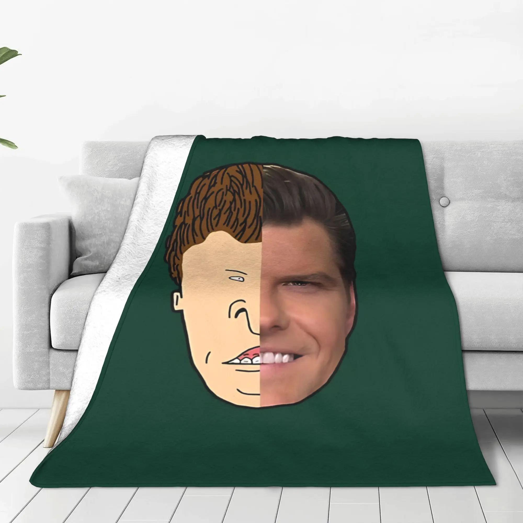1PC Home Cute Room Decor Grunge Style Blanket Throw Blanket Beavis and Butt Head Novelty Warm Blanket All Season
