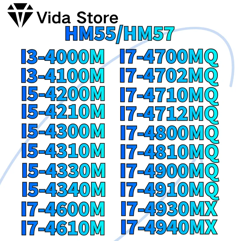 Piezas de Repuesto para Computadoras 4210M/4300M/4310M/4330M/4340M/I7-4600M/4610M/4700MQ/4702MQ/4710MQ/4712MQ/4800MQ/4810MQ/4900MQ/4910MQ