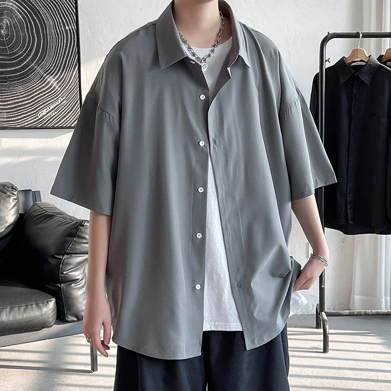 

Summer Clothes Shirt High Quality Original Men's Shirts Elegant Mens Shirts New in Short Sleeve Stylish Plain Clothing