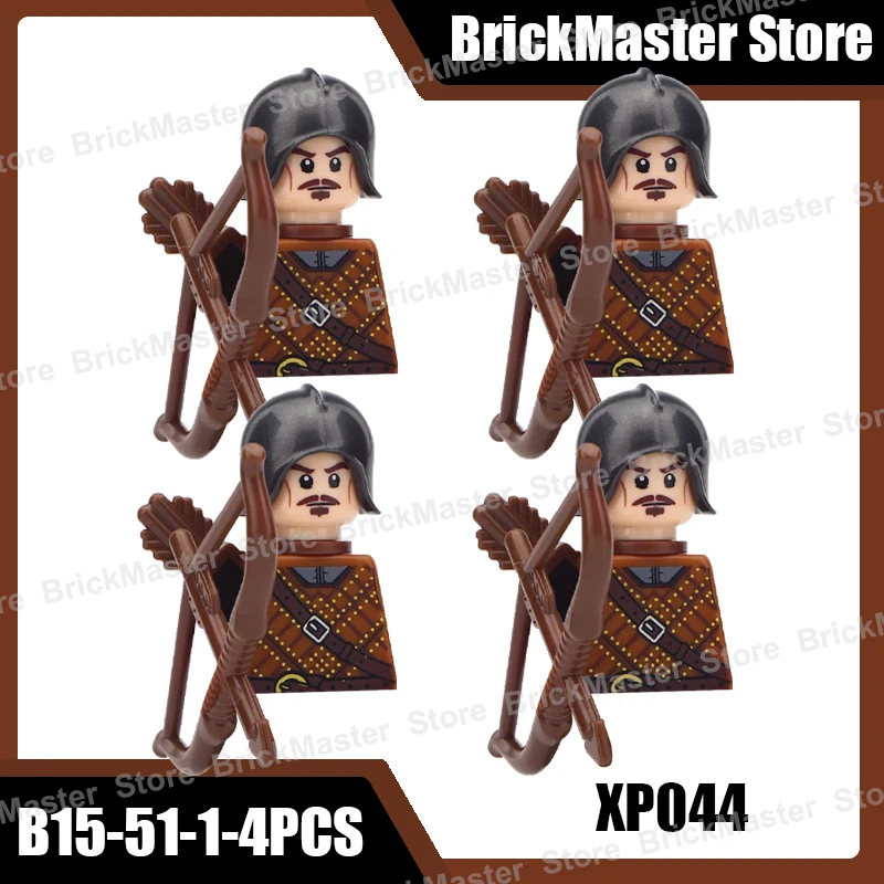MOC Mittelalterliche Militär Ritter Krieger Soldat Figuren Bausteine Burg Krieg Waffen Schild Schwert Mantel Bogen Ziegel Spielzeug Geschenke