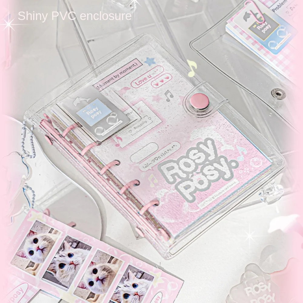 Retro Style Mini Transparent Notepad Stationery Card Display Loose-leaf Notebook Set Hand Book Creative Mini Loopbook School