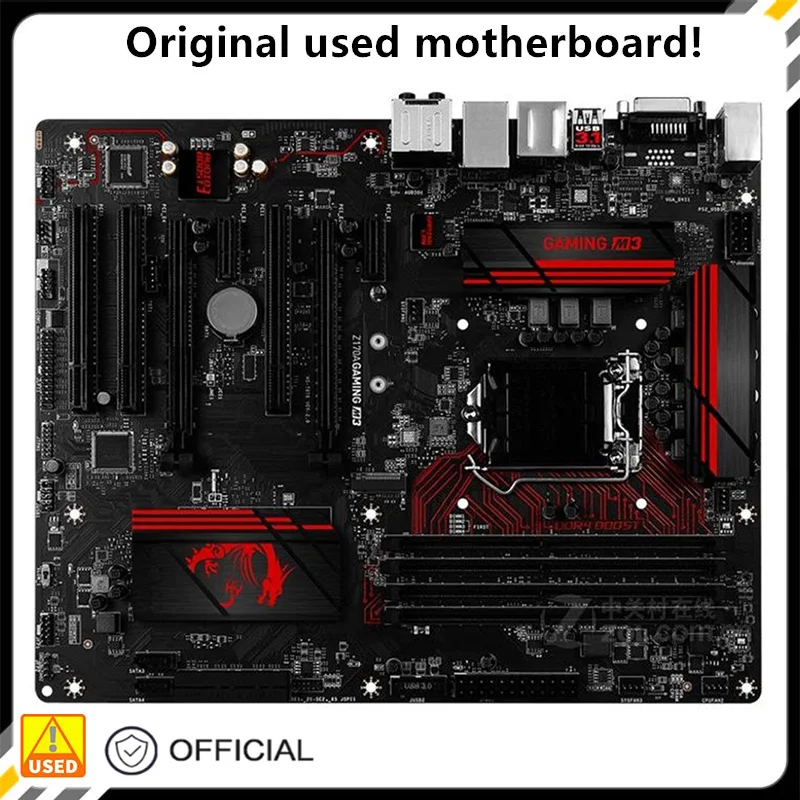 

For Z170A GAMING M3 Original Used Desktop Intel Z170 64GB DDR4 Motherboard LGA 1151 i7/i5/i3 USB3.0 SATA3