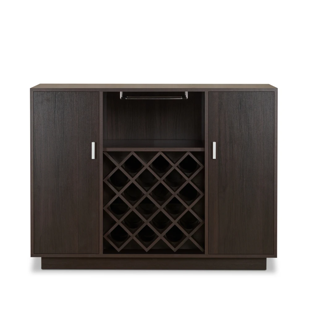 

Espresso 2-Door Wine Cabinet with Stemware Rack wine cabinet