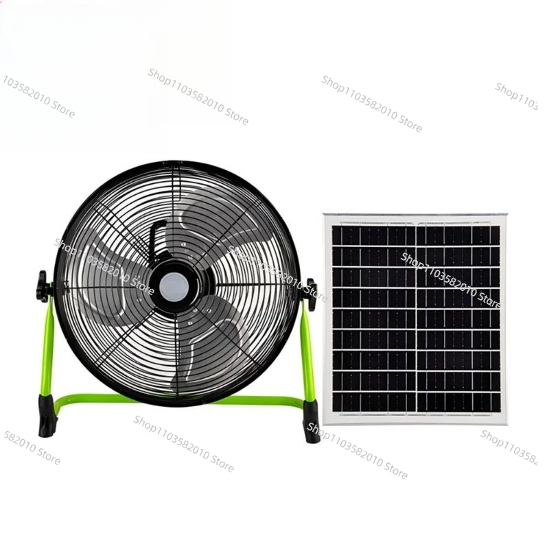

16-Inch Solar Battery Fan, Brushless Motor Portable Aluminum USB Charging for Home Camping