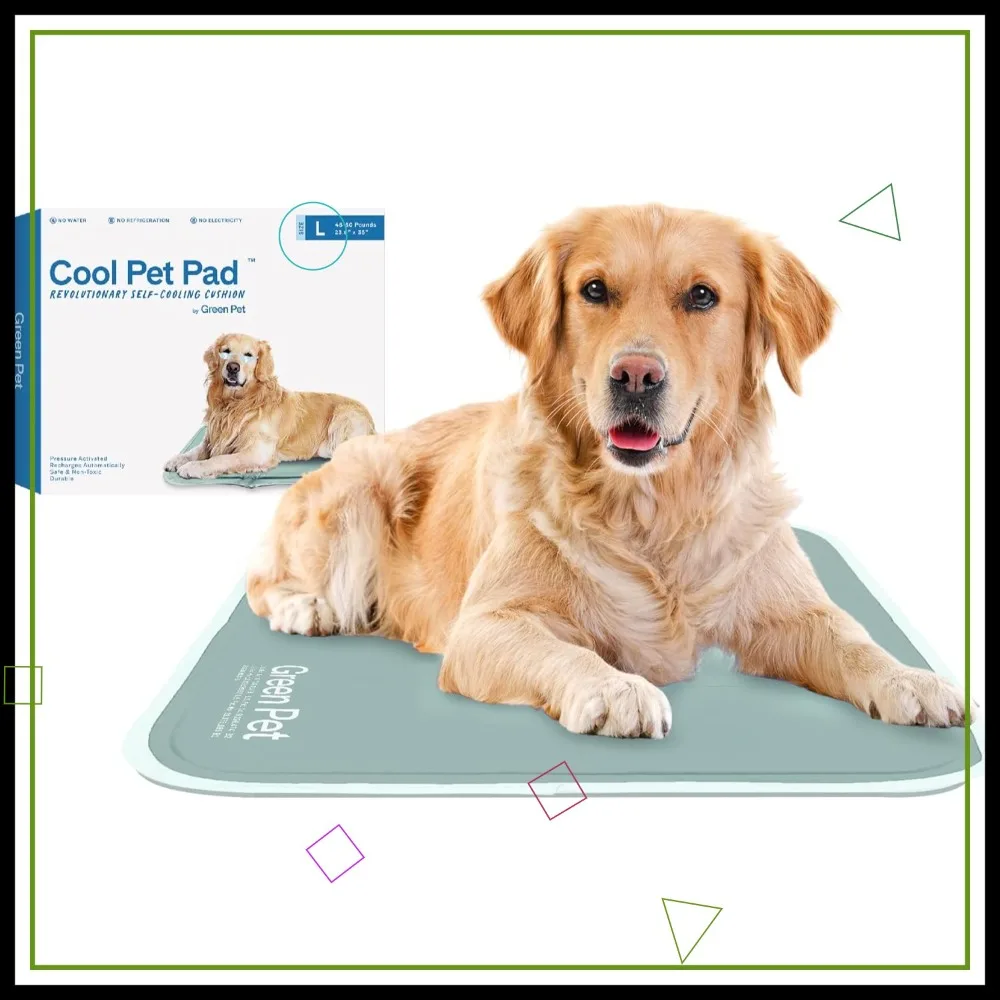 

Self-Cooling Pet Pad for Dogs & Cats 46-80 lbs, Pressure Activated Gel Mat, No Water Needed