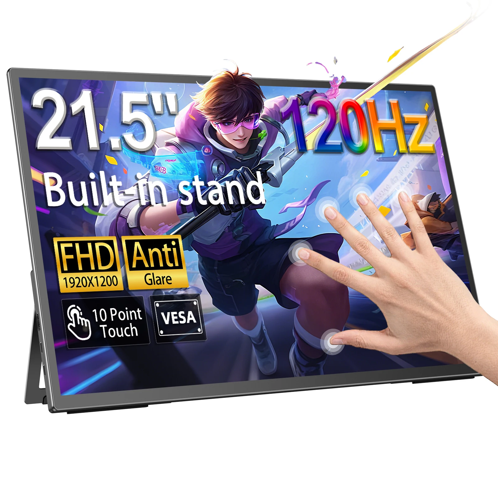 

UPERFECT 21,5 "120 Гц 10-точечный сенсорный портативный игровой монитор для ноутбука, ПК, дисплея, внешний экран для ТВ, планшета, Mac, телефона с VESA