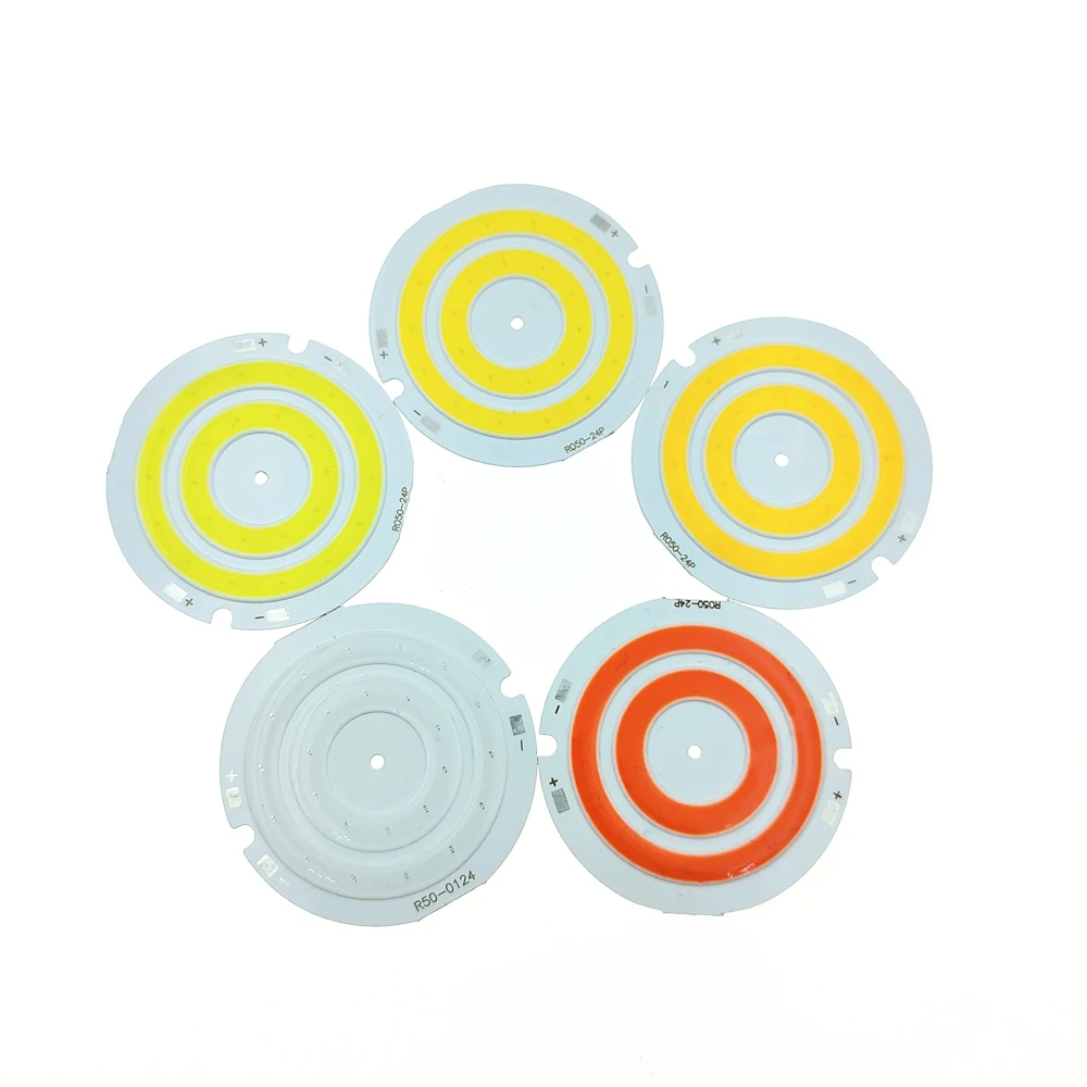 50mm Circular Light Panel 3.7V 2W LED White/Warm White/Neutral White/Red/Blue 3-4V Double Ring COB Light Panel Light Source