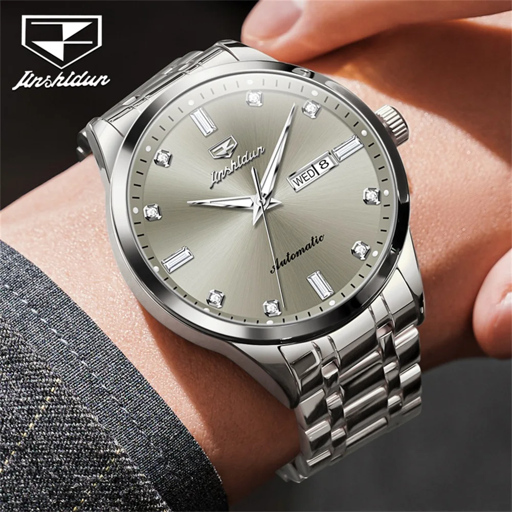 JSDUN Luxury Brand Men Watch High Quality Fashion Automatic Mechanical Watch for Men Stainless Steel Waterproof Wrist Watch Men