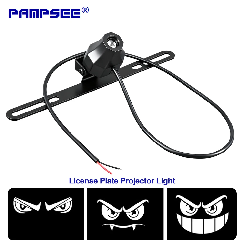 Motorcycle LED License Plate Projection Light Devil's Smile Rear Projection Light LED High Brightness Motorcycle Warning Light
