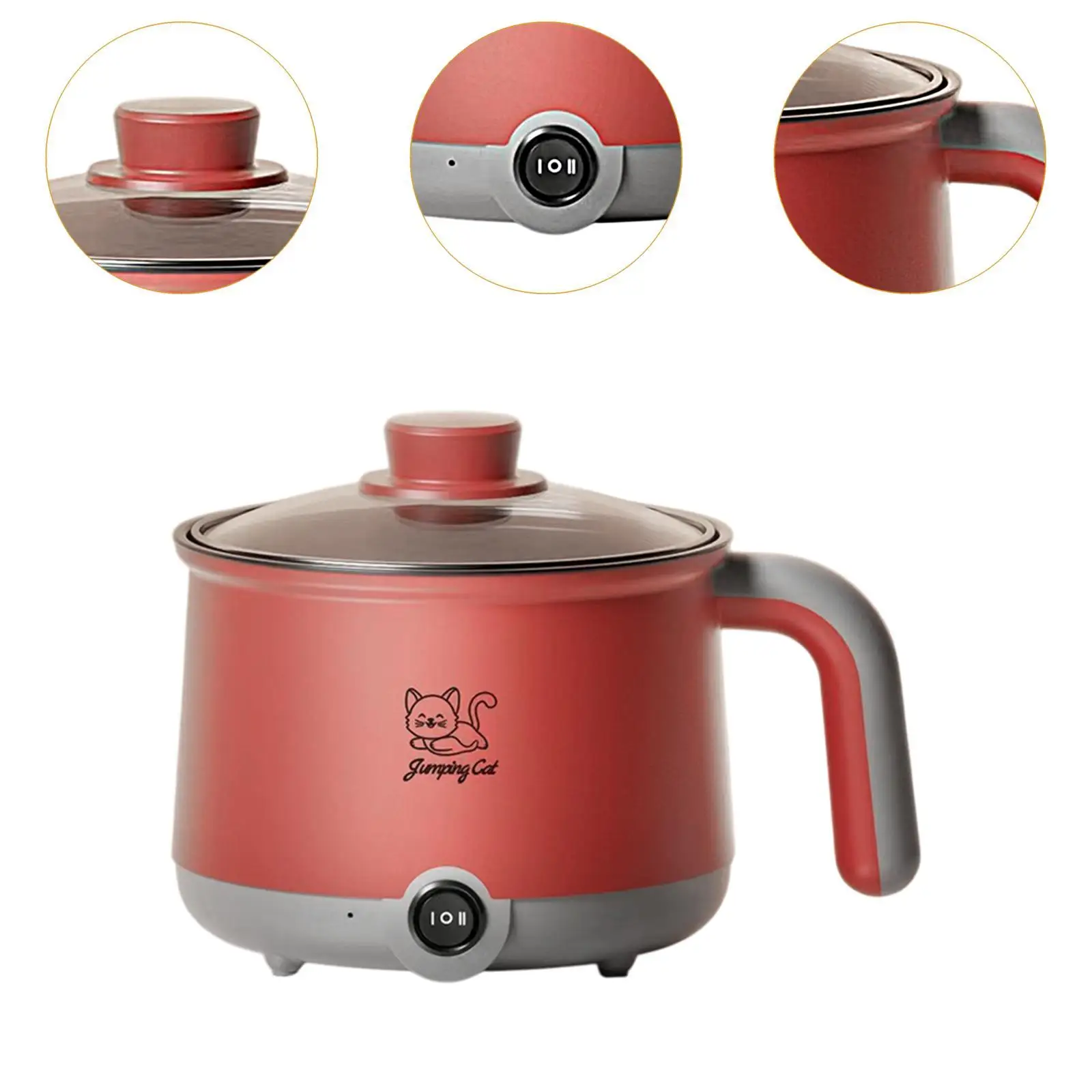 Mini Hot Pot Household 1.8L Easy to Clean Stockpot Multi Function Cooking Pot Noodles Cooker for Pasta Oatmeal Soup Eggs Travel