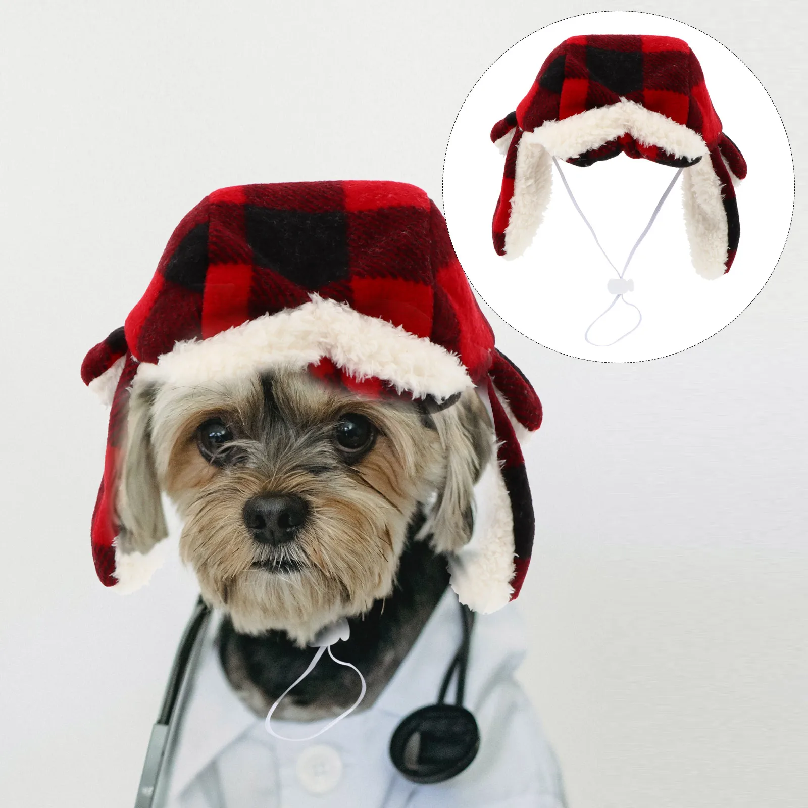 

1pc Pet Dog Beret Hat Warm Windproof Adjustable For Large Dogs Winter Costume Cap Cute Headwear For Pets Dogs