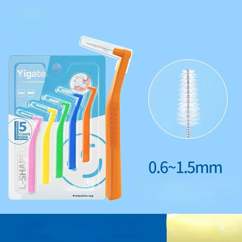 Aparatos de ortodoncia en forma de L, cepillo Interdental para limpiar entre los dientes, Mini cepillo de dientes, limpieza Dental, portátil de viaje