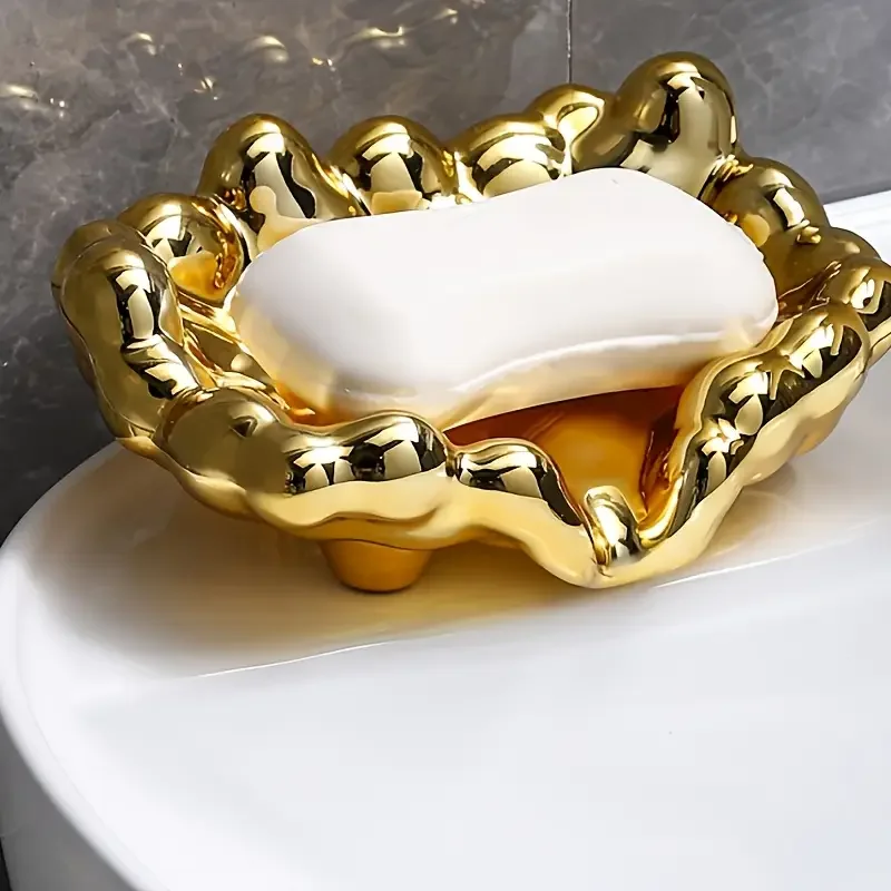 Cloud Shape Soap Box Plastic Self-Draining Soap Dish - Soap Holder, Saver & Tray for Shower, Bathroom & Kitchen