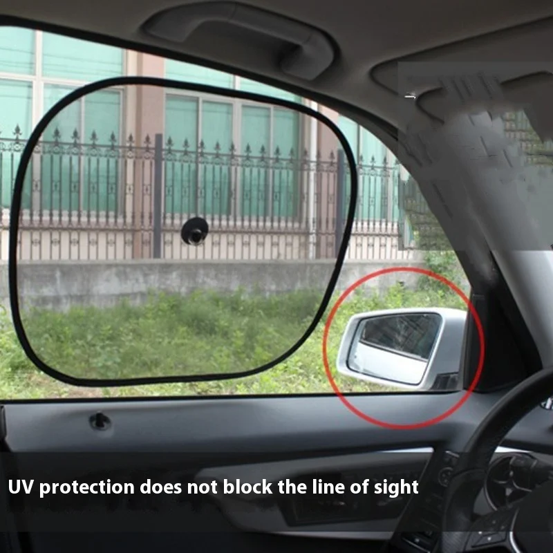 2PCS Car Side Window Suction Cup Type Sun Shade Mesh Sunshade Net Foldable for Car Accessories Universal 44×36CM