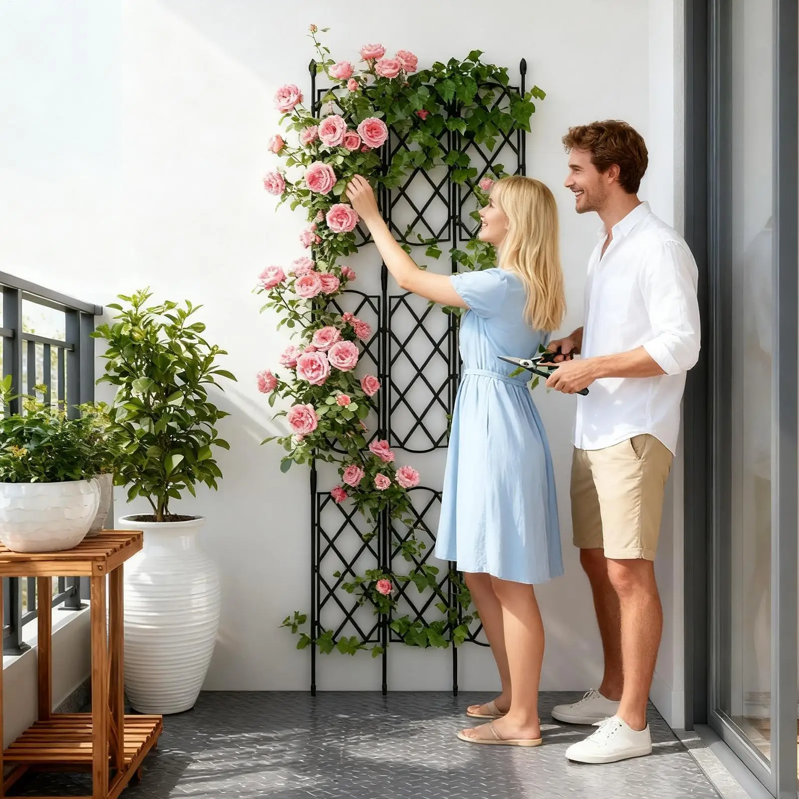 

Trellis For Potted Plants Detachable Cucumber Growing Obelisk Garden Trellis For Climbing Plants For Balcony Terrace Yard