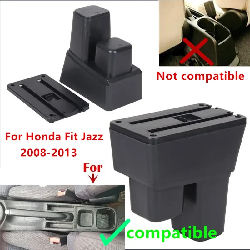 Car Armrest Box For Honda Jazz Armrest Box For Honda Fit Jazz 2 Center Storage Box 2008 2009 2010 2011 2012 2013 Car Accessories view 2