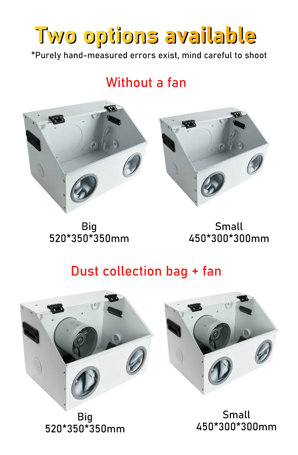 Grinding Dust Cover Portable Dust Extraction Booth Dust Collector for Table Grin