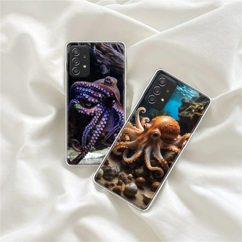 This is a Big Octopus Phone Case For Galaxy S24 S23 FE A54 A34 A24 A14 A10 A20 A20E A30 A40 A70 A50S Samsung A71 A51 A41 A31 A21