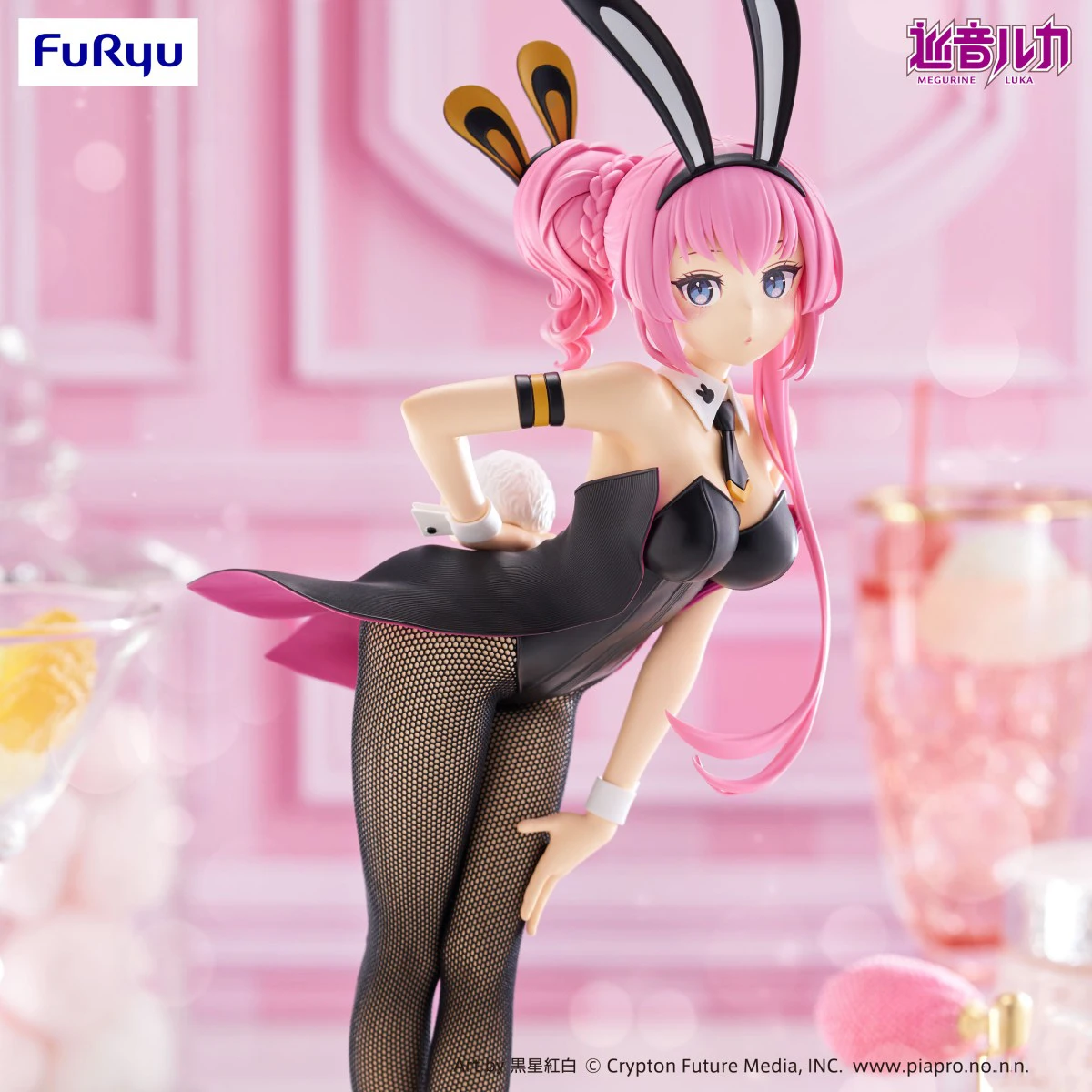 Original furyu bicute coelhos figura megurine luka genuíno anime figura pvc 28cm modelo colecionável boneca estatueta ornamento presente